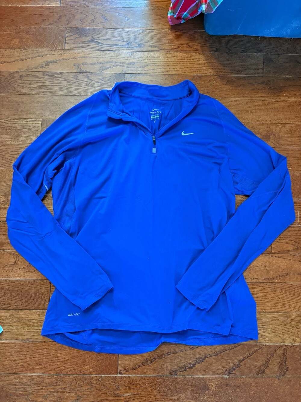 Nike Dri-Fit Athletic 1/4 Zip Long Sleeve Pullover Royal Blue Size XL